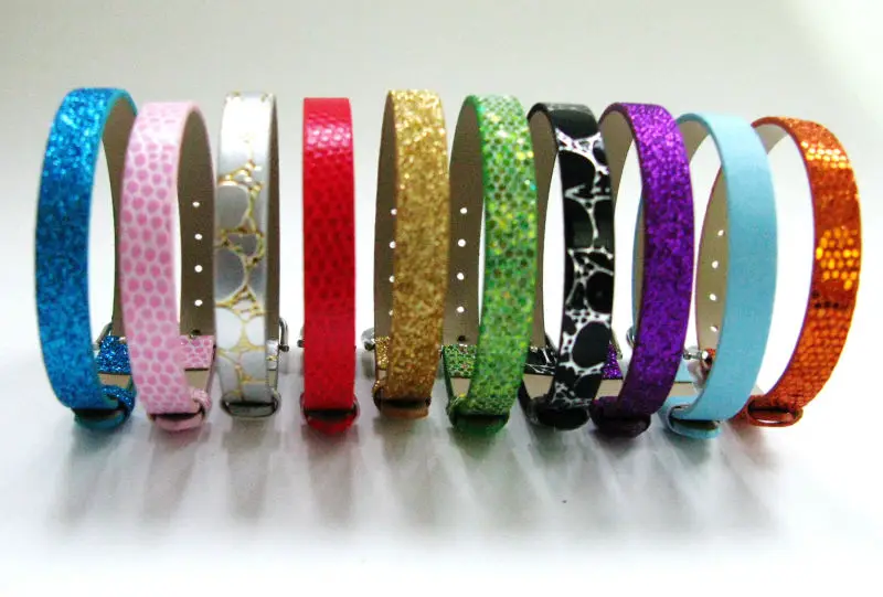 Pu Leather Jewelry Making Glitter Leather Bracelet Pu Leather