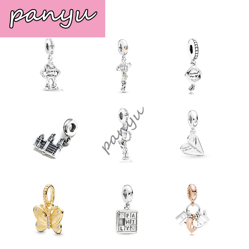 Серебро S925 Новинка Бабочка веревка подходит для Pandoras бисера Шарм браслет модные подвески, ювелирные изделия