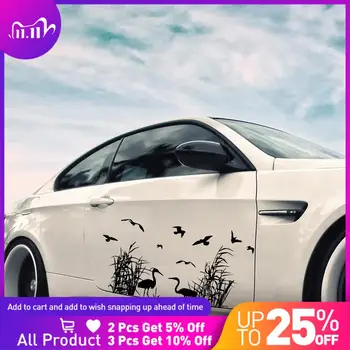 

Drop Shipping Red-crowned crane Auto Sticker Creative Auto Decorative Decals Car Door Handle Vinyl Car Body Decals