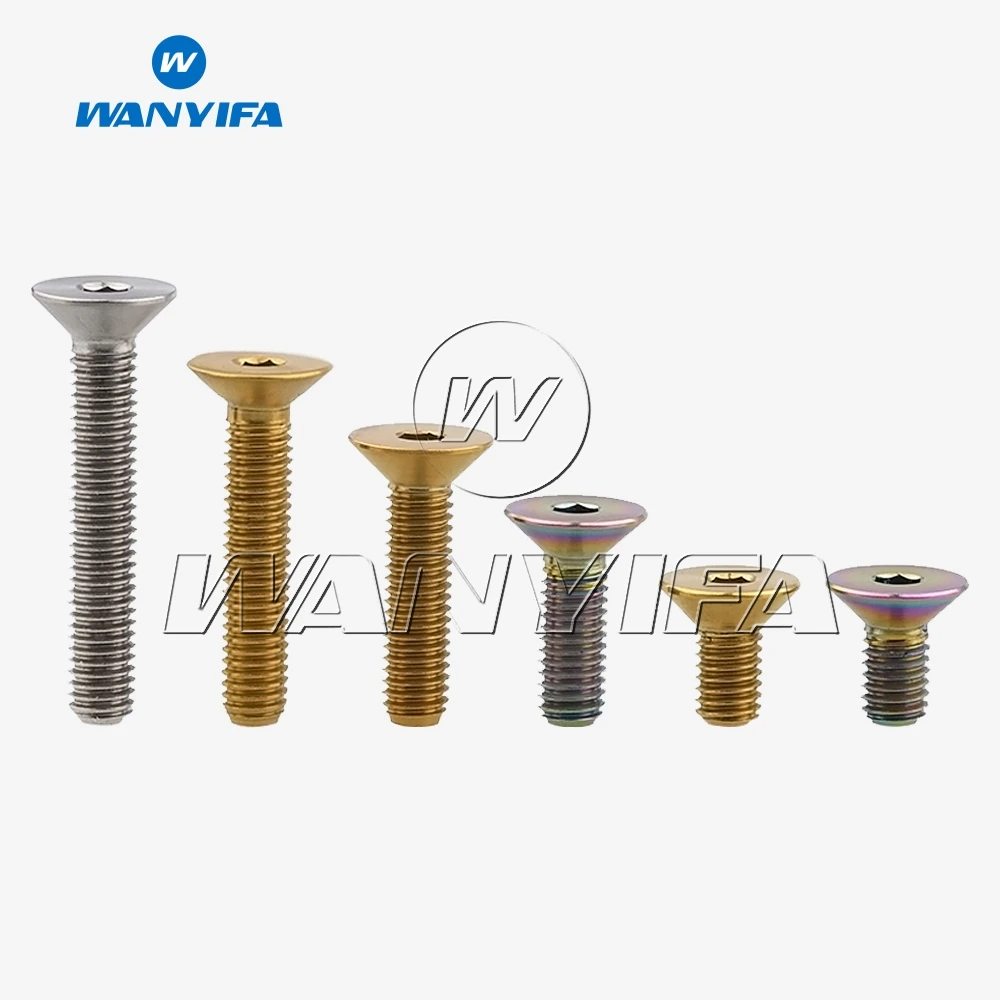 Титановый шестигранный ключ Wanyifa Ti M5 x 10 12 15 20 25 30 мм плоский с потайной