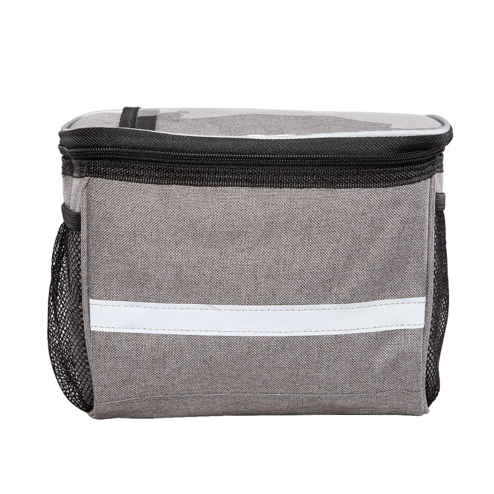 Bicycle Front Bag Cycling Basket Pannier Bike Frame Tube Handlebar Bag Aluminum Foil for Cold-Hot Drinks Heat Preservation
