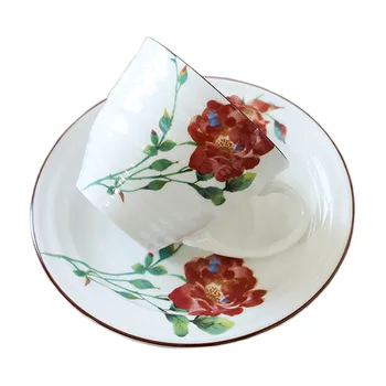 

Ceramic Tea Coffee Cup Set,Teacup and Saucer Set, Tea Coffee Mug Set Porcelain 230ml