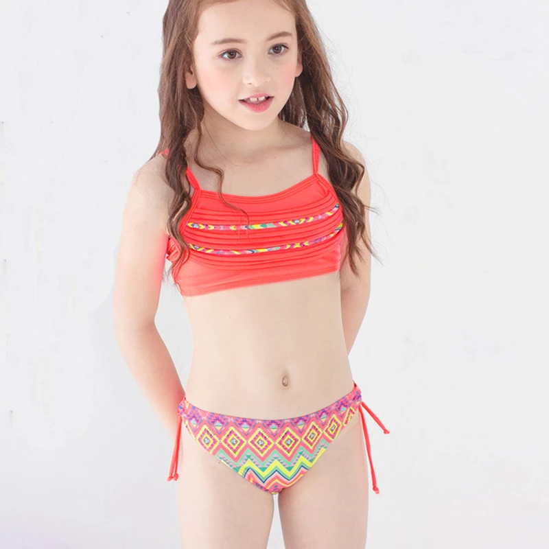 Conjunto de Bikini con estampado para niña, bañadores bonitos de 2 a 10  años, ropa de baño de dos piezas para playa, trajes de baño para niña|Bodis|  - AliExpress