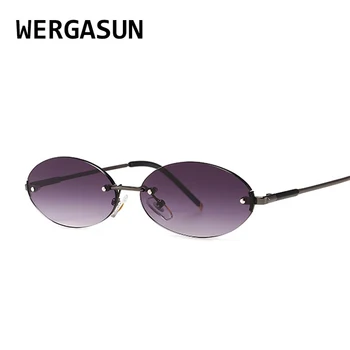 

WERGASUN Vintage small oval Sunglasses Men New Luxury Oval Sunglasses Women Fashion Eyewear UV400 Gafas de sol mujer