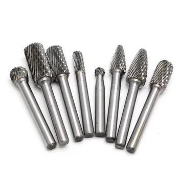 

Fixmee 8pcs 1/4" 6mm Tungsten Carbide Burr Bits Rotary Cutter Files CNC Engraving Tool Set 45-65mm Length