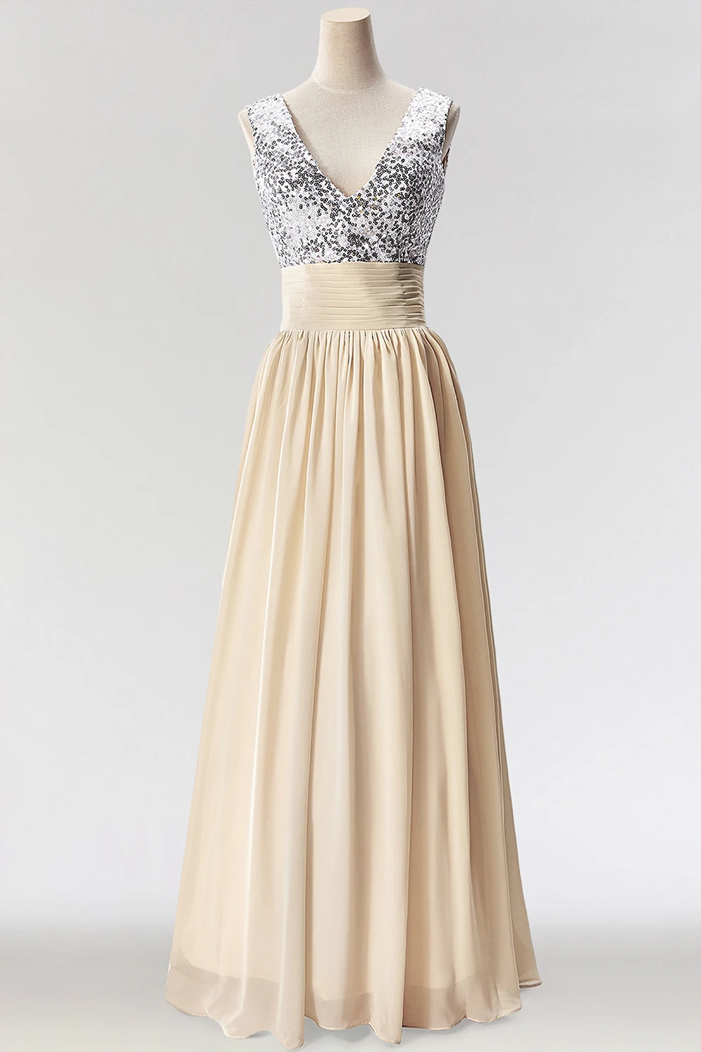 Champagne Robe De Soiree Longue Новое поступление элегантные длинные вечерние платья Платья Vestidos de fiesta de noche официальное вечернее платье - Цвет: Champagne