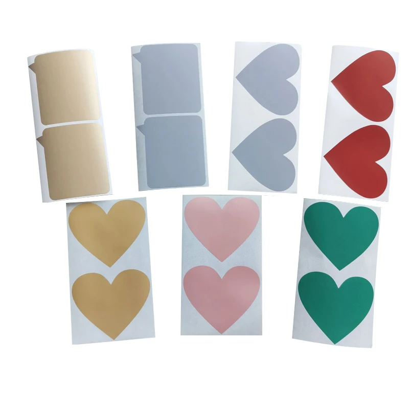 Cheap 700pcs/lot DIY Heart Scratch Coating Sticker For Secret Code Cover Wedding Message Stationery