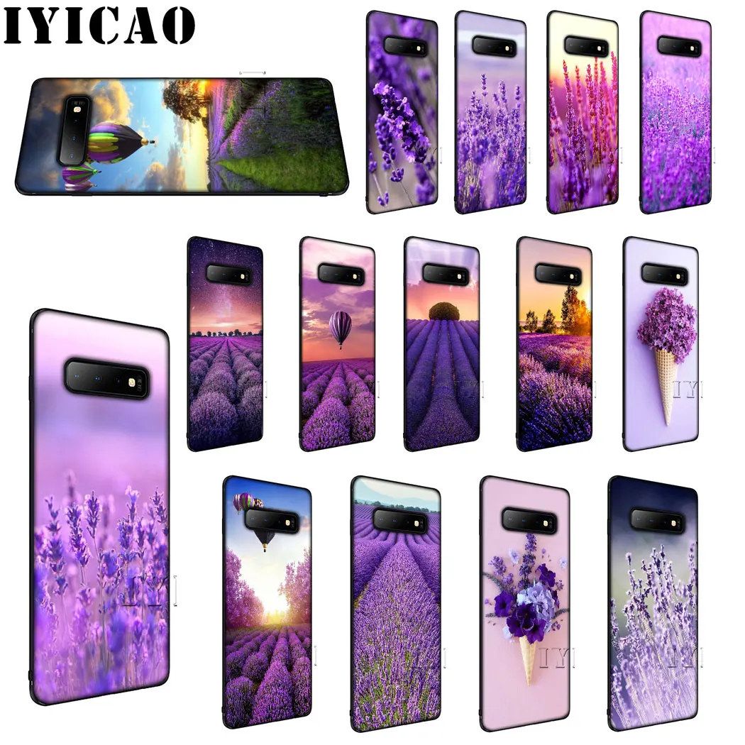 Мягкий чехол с лавандовыми и фиолетовыми цветами для Samsung A70 A60 A50 A40 A20 A10 Note 8 9 10 Plus