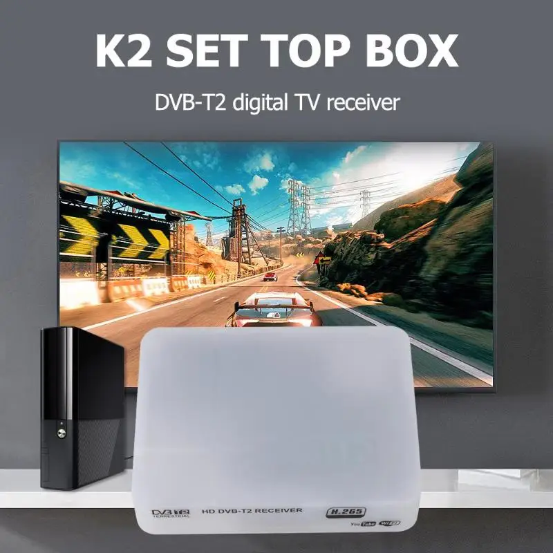 K2 Smart Tv Box приемник Mpeg4 H.264/H.265 Dvb-T2 цифровой наземный приемник Full-Hd цифровой телеприставка поддержка Wifi антенна (