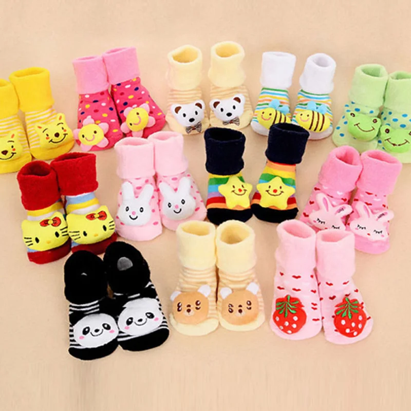 Newborn Infant Toddler Baby Girl Boy Cartoon 3D Anti-Slip Floor Socks Shoes Boot 