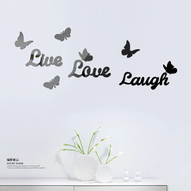 Производители рекламные самоклеящийся акриловый 3D бабочка стерео наклейки на стену зеркало украшение спальня гостиная Televisi