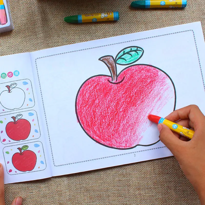 Painting Kids Drawing Book Cognitive Animal Fruit Plant Painting Copying  Notebook Auto Fades Educational Toys For Children - AliExpress