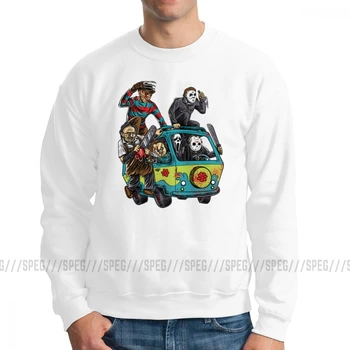 

Men's The Massacre Machine Horror Sweatshirt Chucky Jason Voorhees Michael Myers Hoodie Freddy Pullover 100% Cotton Hoodie Print