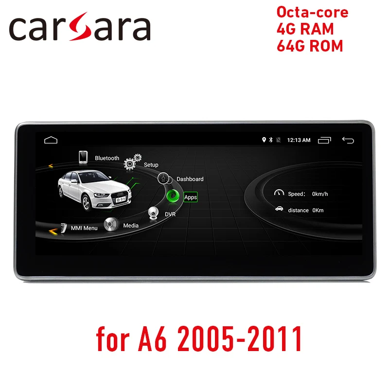 Мультимедийный плеер raido Android для Aud i A6 2005 2011 Восьмиядерный 4 Гб ОЗУ 64 ПЗУ сенсорный