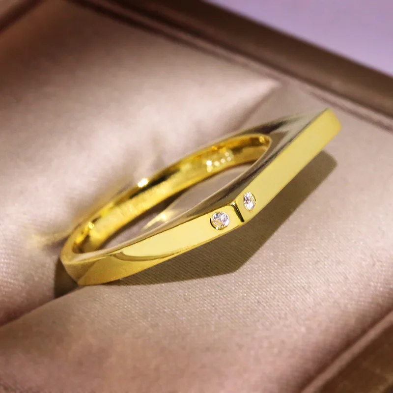 Simple Geometric Shape Square Ring Three Colors Party Bar Unisex Universal fashion rings fashion ring gold rings finger rings metal rings