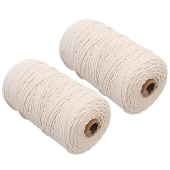 

Macrame Cord Rolls,Cotton Macrame Rope DIY Home Decor Arts and Crafts Project Planter,Wall Decorations and Gift Wrapping