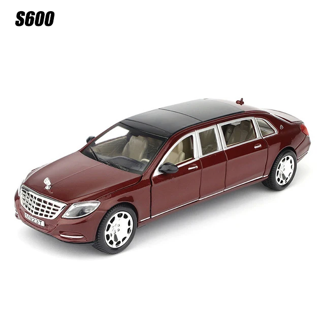 1:24 S600 Limousine Diecasts& Toy Vehicles металлический сплав 6 модель автомобиля с открытой дверью с огнями и звуками игрушки для детей Подарки - Цвет: M923T-6-RD