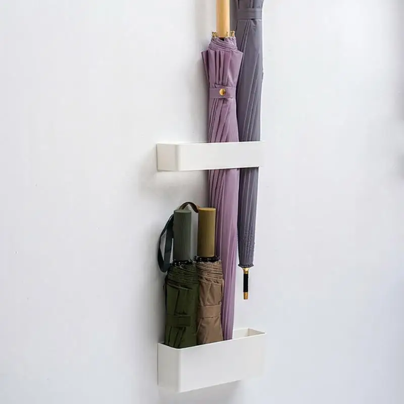 Wall Mounted Umbrella Storage Rack Adhesive Wall Umbrella Clip Holder Racks Storage Hanger Organizer for Office Home Organizer