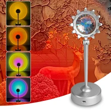 

LED Sunset Beautify Atmosphere Light Fairy Rainbow Projector Night Light USB Type C Powered for Indoor Bedroom Photography Decor