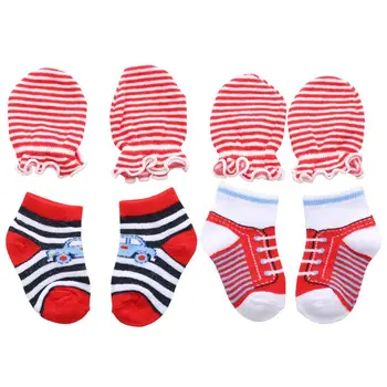 

Children Baby Boys Sports Gloves Socks Cotton Cartoon Striped Newborn Sock Glove