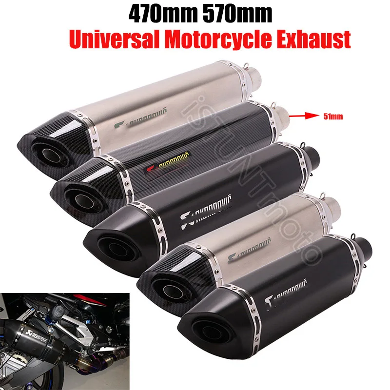 

470mm 570mm Universal Motocycle Exhaust Escape Modified Muffler Pipe with DB killer For sx125 gsr 600 tmax 530 z1000