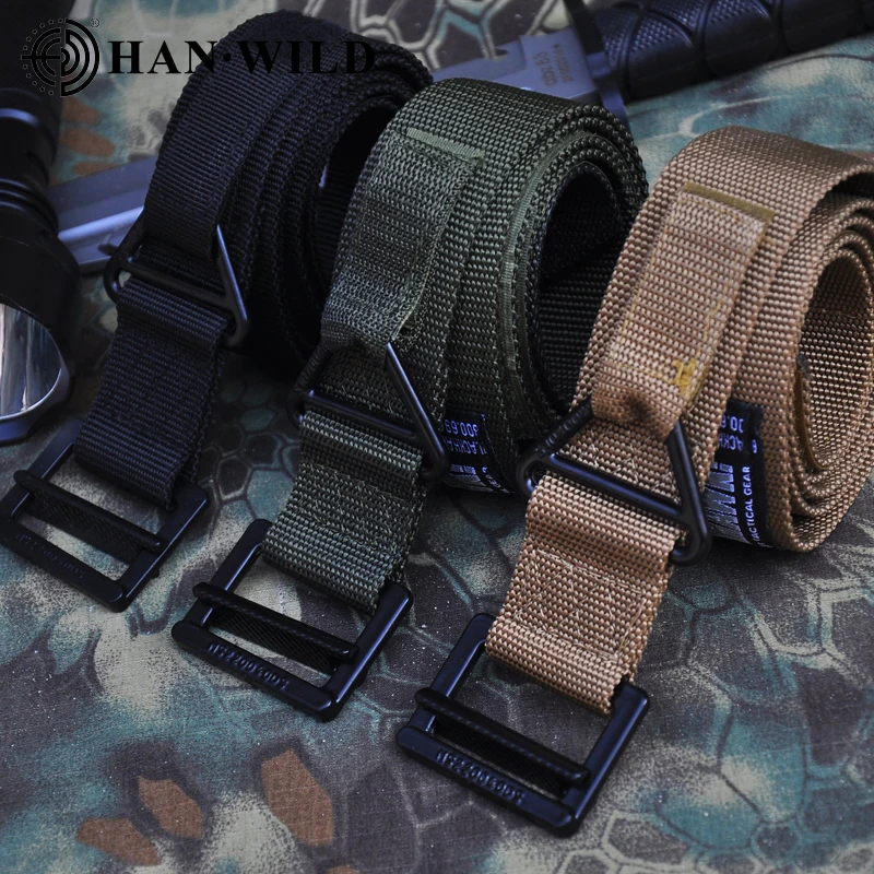 Tactical Army Belt Outdoor Nylon Waist Belts Metal Buckle Hook Accessories Waist Support Hunting  Duty Men Military