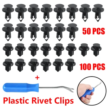 

150pcs Plastic Car Push Pin Rivet Trim Clips Fit 8mm 10mm Hole Car Panel Interior Fasteners Clip Assortments Kit
