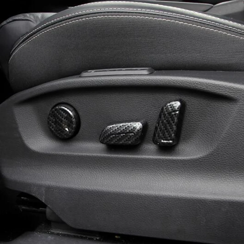 

Fit For Skoda Kodiaq 2017 2018 ABS Carbon fibre Car Seat adjustment Switch Cover Trim car styling accessories 6pcs