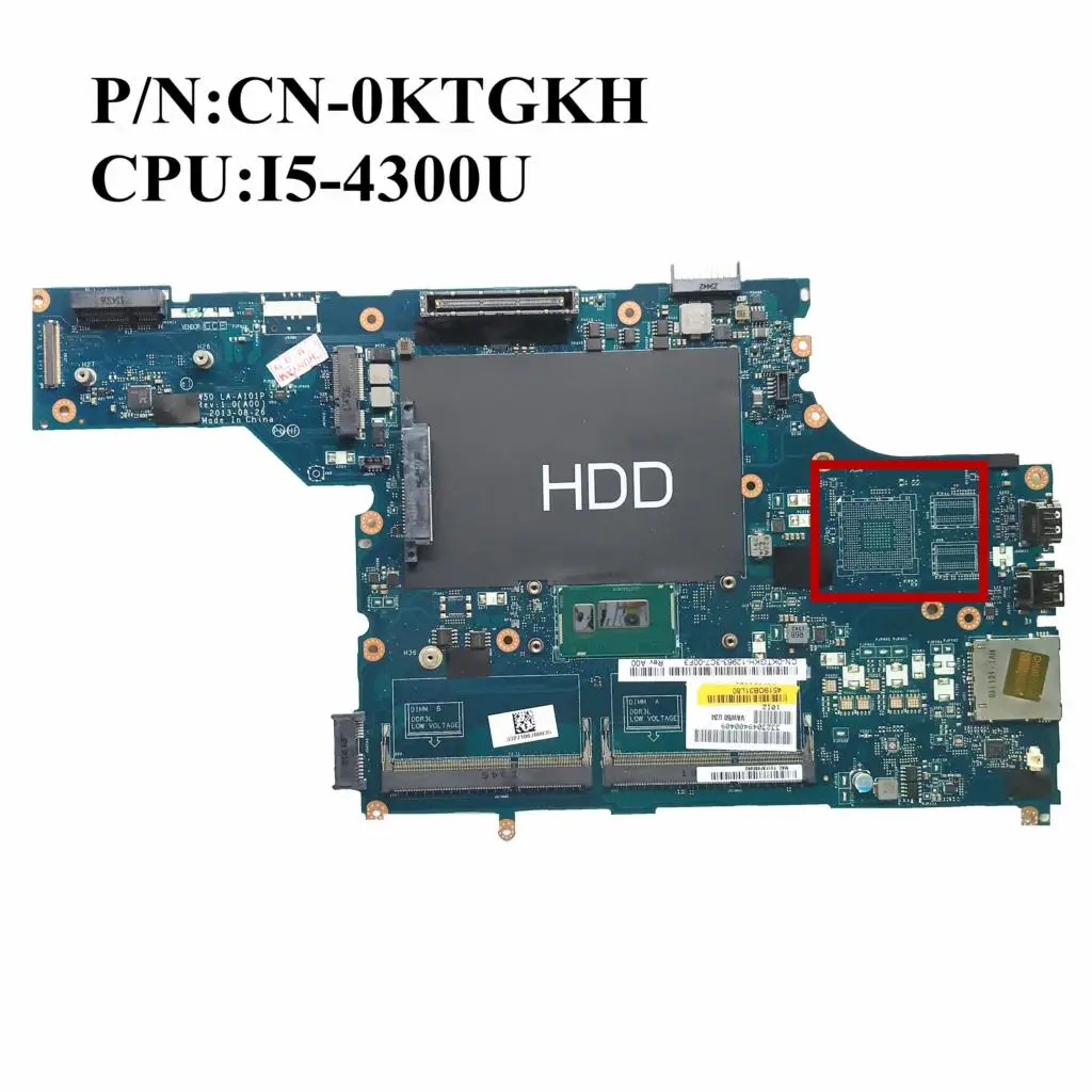 

Excellent For DELL E5540 Laptop Motherboard With I5-4300U DDR3 CN-0KTGKH KTGKH VAW50 LA-A101P 100% Working