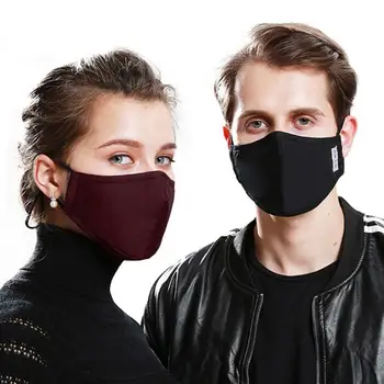 

6 colors Cotton Mouth Face Mask With Filter Cover Respirator Anti-Dust PM2.5 Mask Filter Windproof Mouth-muffle masks Care