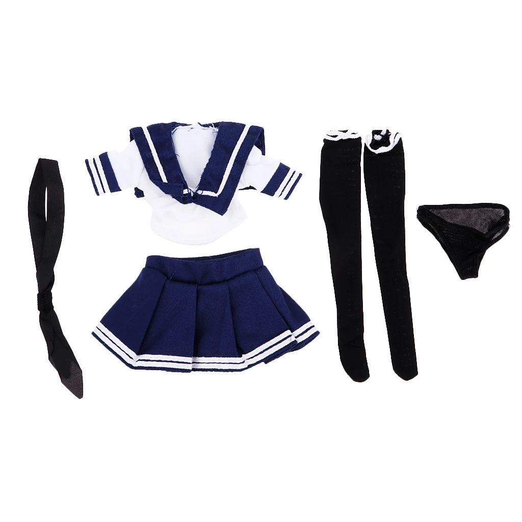 1/6 Scale JK School Uniform Sailor Costume For 12`` Female Action Figure Body