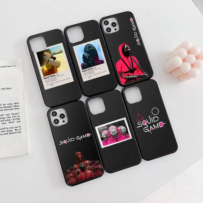 Корейский чехол для телефона из фильма Игра кальмар iPhone 13 12 11 8 7 Pro Max Plus X XS XR мягкий