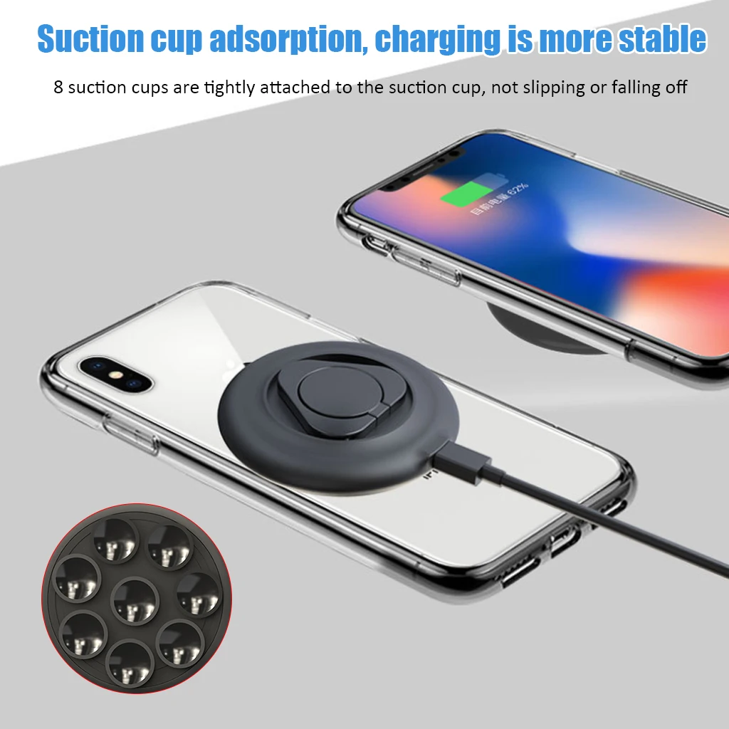 Присоска Qi Беспроводное зарядное устройство для iPhone Xs Max Xr X 8 Plus 10 Вт быстрая Беспроводная зарядная панель для samsung S9 S8 S7