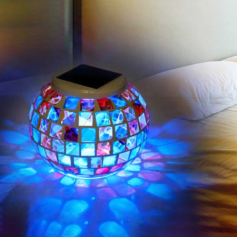 Saules LED gaisma āra saules spuldzes stikla mozaīkas lodīšu krāsas maiņa dārza gaismas Dārza zāliena dekors LED lampas LED saules gaisma_voghion.com