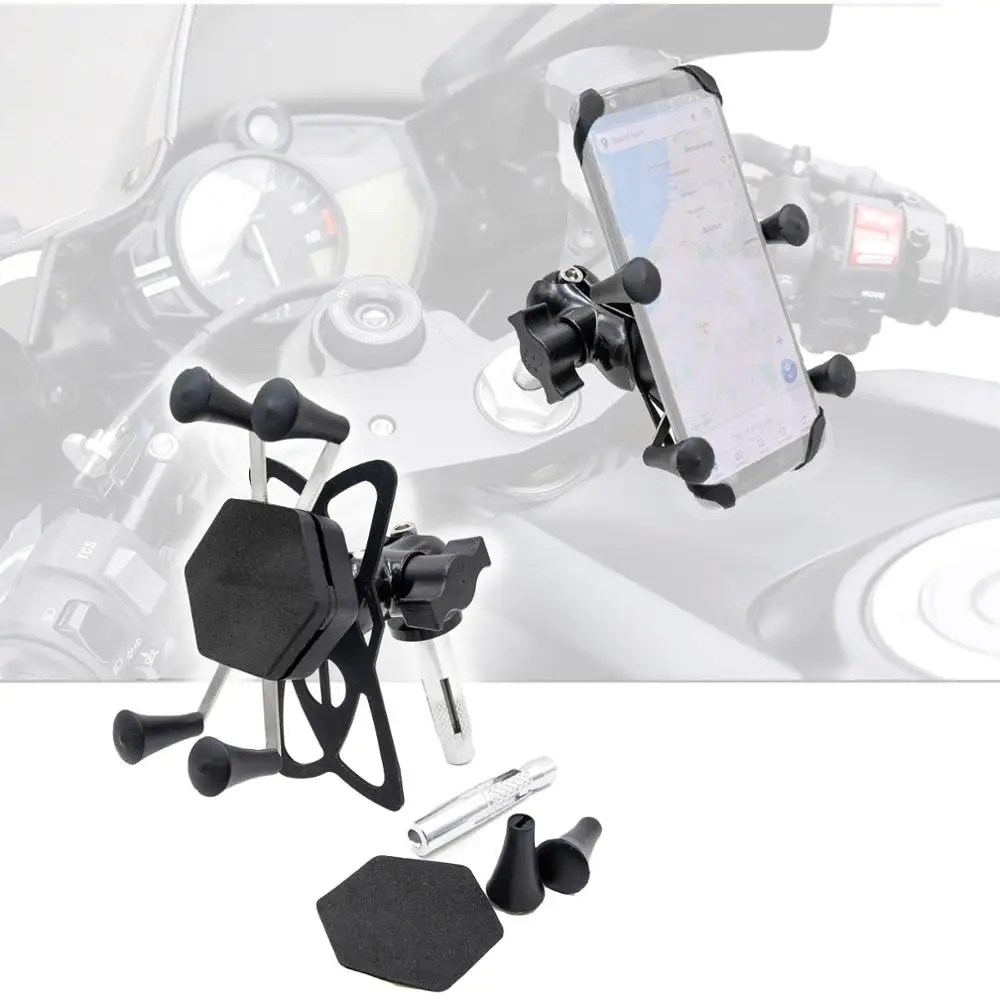 Motorcycle Fork Stem Yoke Phone Mount GPS Navigation Cradle Holder For