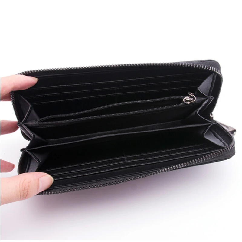12 Colors Embossing National Women Long Zipper Wallet Luxury Genuine Leather Wallets Designer Ladies Purse Fashion Female Clutch