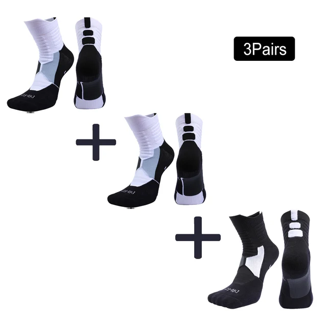 5Pairs Men's socks Breathable Socks women's Compression socks Basketball Socks Football Trekking Running Sport Socks Wintersocks 1 Black 2White