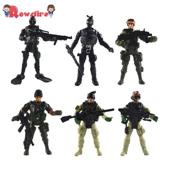 

6Pcs Joint Movable US Special Forces Military Model Simulation Soldier Toy with Weapons