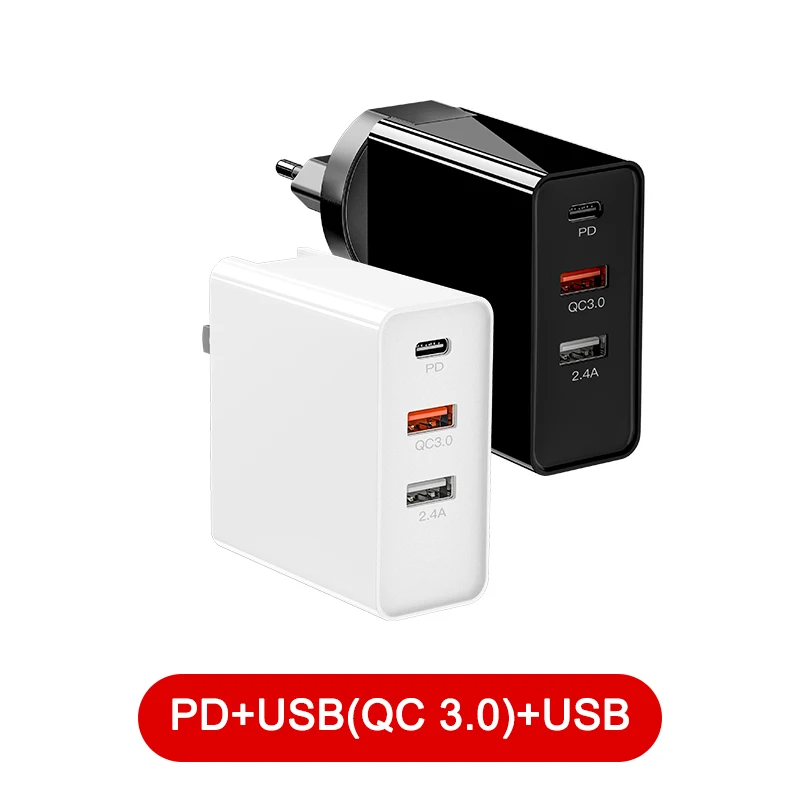 IHaitun 48W USB зарядное устройство PD type C Quick Charge 4,0 3,0 QC быстрое мини-зарядное устройство для поездок для iPhone 11 Pro Max samsung S10 Plus 30W PD - Тип штекера: PD x1 USB x2