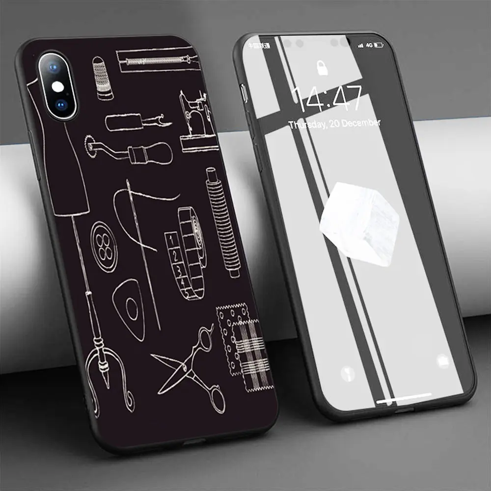 Coque chalkboard Sewing Machine Soft Silicone Phone Case for iPhone 11 Pro Max X 5S 6 6S XR XS 7 8 Plus Cover | Мобильные телефоны