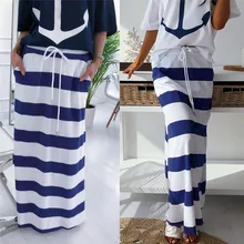 WISH Европа и США взрывы сексуальная модная Полосатая юбка с карманами