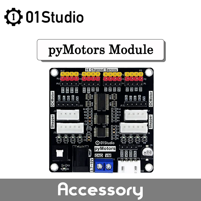 01studio Pymotors Module Servo Dc Stepping Motor Micropython Python