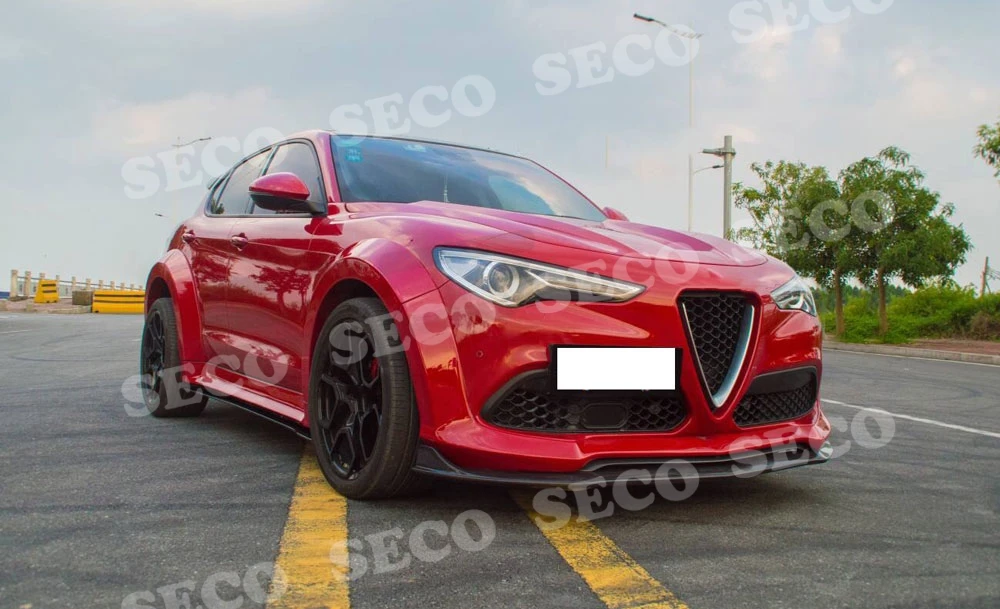 Для Alfa Romeo Stelvio передний бампер спойлер для губ карбоновое волокно головной бампер подбородок крышка отделка автомобильный стиль