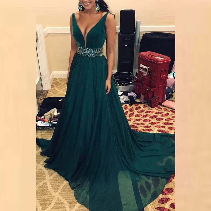 

Новейшие очаровательные охотничьи зеленые шифоновые платья для матери невесты с глубоким V-образным вырезом без рукавов с бисером свадебные платья