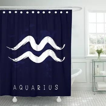 

Artistic Zodiac Sign Aquarius Blue for Flyers Astrology Conceptual Shower Curtain Waterproof Polyester Fabric 60 x 72 Inches Set