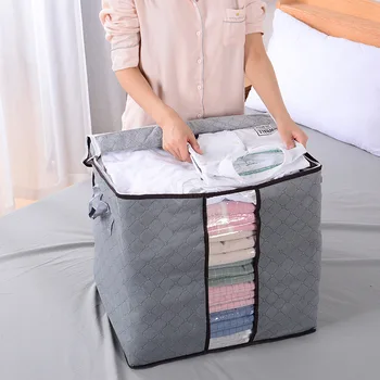 

Blanket Storage Bag Home Moving Packaged Clothes Quilt Organizing Folders Nonwoven Fabric Ultra Large Household Moisture-Proof L