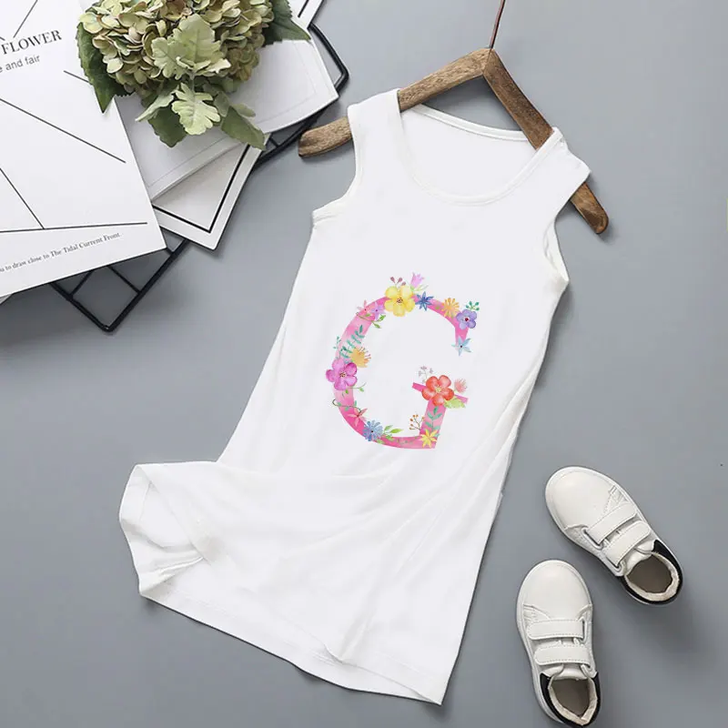 2021 Baby Girl Dresses Summer 21 Letters Girls Dress Kids Sleeveless Cute Birthday Party Vestidos Kids Clothes Sundress Novelty Sleepwear & Robes for baby