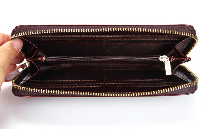 New Men Purse Genuine Leather Wallet Men Clutch Bag Fashion Long Man Wallet Cow Leather Card Holder Coin Purse Billetera Hombre