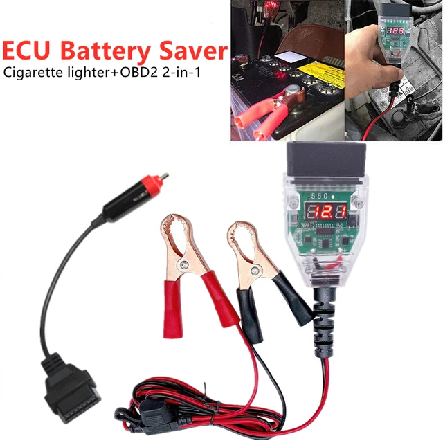 Universal OBD2 Automotive Batterie Ersatz Werkzeug Auto Computer ECU Memory  Saver Auto ECU Notfall Netzteil Kabel - AliExpress
