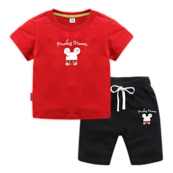 

Summer Kids Boys Clothing Set Cartoon Mickey Children Girls Clothes Short Sleeve T-shirt +Pants 2 pcs Kids Clothes Sport Suits
